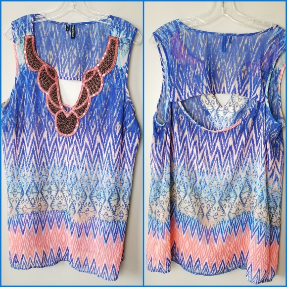 Maurices Tribal print embellished tank top - Picture 1 of 4